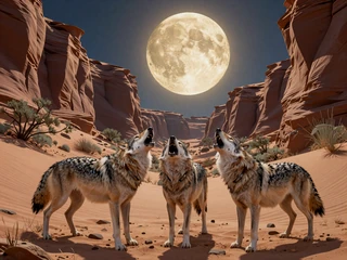 Wolf Gold Hold and Win Slot mit Wolfsrudel bei Vollmond