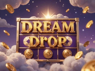 Dream Drop Jackpot-Slot mit magischem Sternenhimmel und fallenden M&uuml;nzen