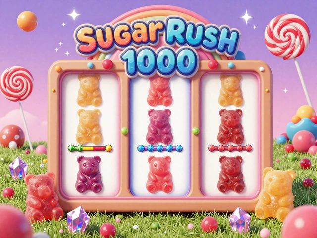 Sugar Rush 1000 S&uuml;&szlig;igkeiten-Slot mit bunten Bonbons und Multiplikatoren