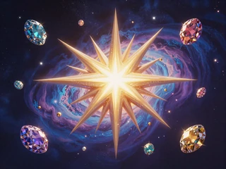 Starburst kosmischer Juwelen-Slot im Weltraum